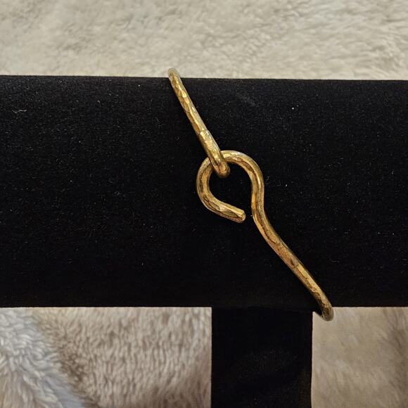 Lot of 5 Vintage Bangle Bracelets Silver Gold And Bronze Toned Textured Thin - Picture 11 of 12